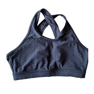 Buff‎ Bunny Collection Black Perforated Strappy Sports Bra Small
